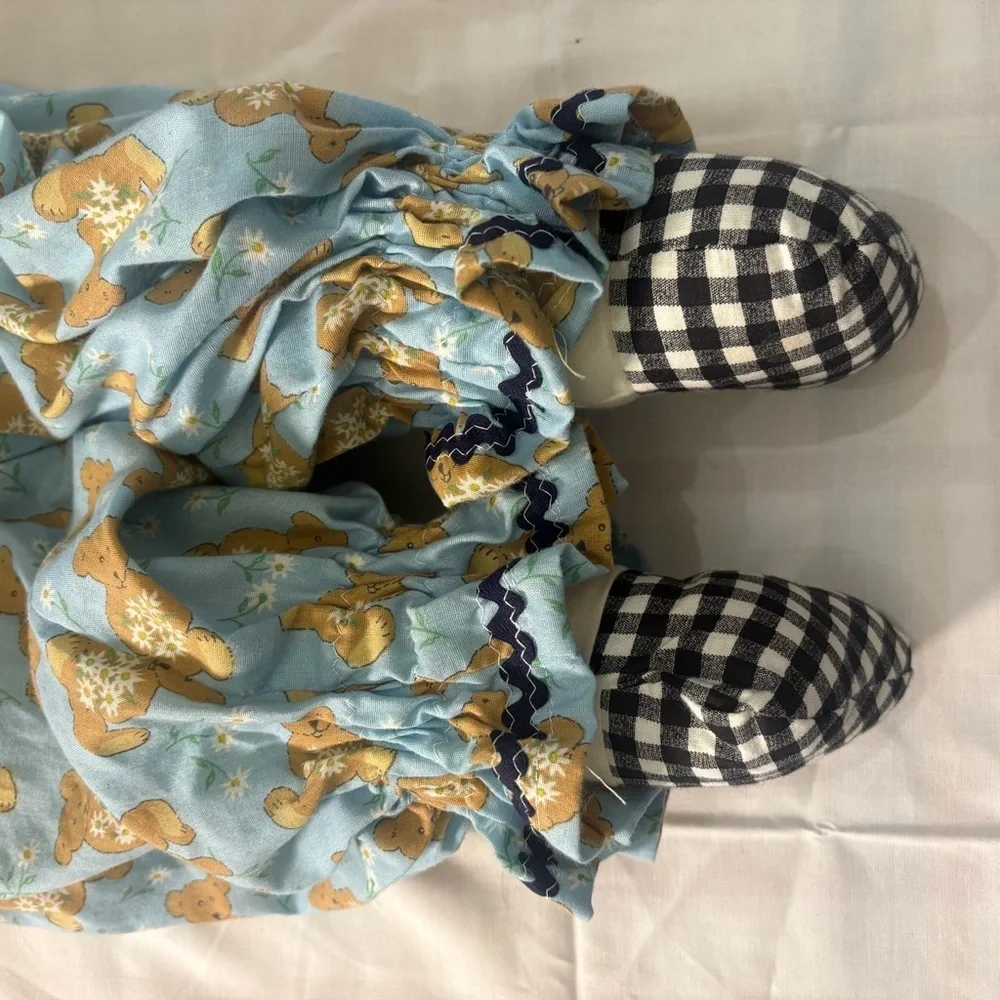 Handmade Raggedy clown Doll - Teddy Bear Outfit Vintage Inspired